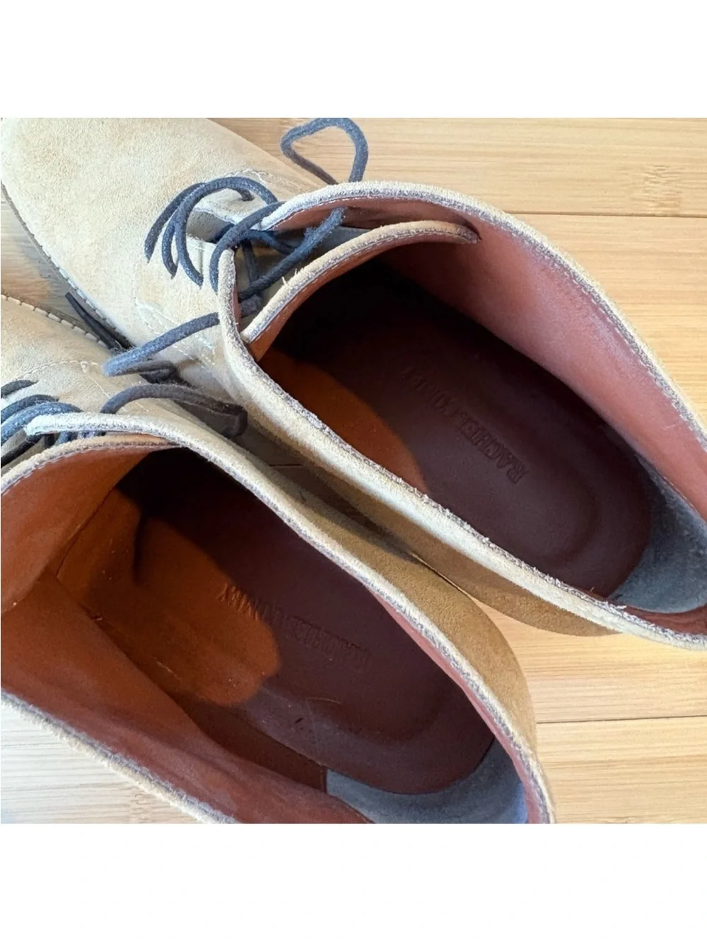 ~RACHEL COMEY~ Ibex Lace Up Booties Boots Suede Tan Size 37 US 7
